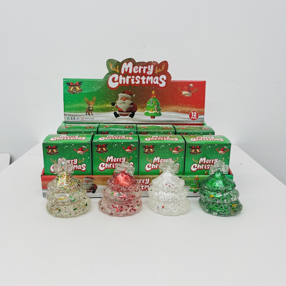 72 Pack YIPAI China Warehouse Maltose Slow‑Rising Glitter Christmas Tree Squishy Stress Relief Fidget Toys for Kids
