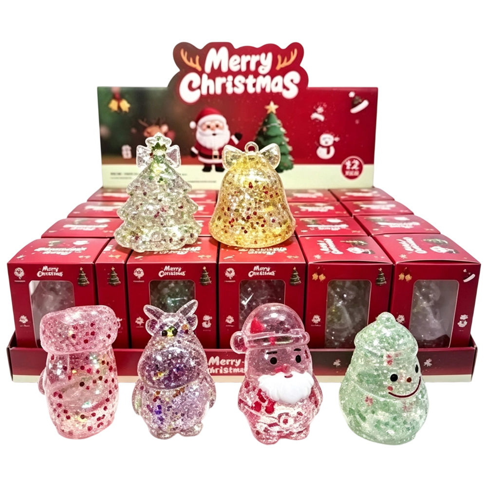 72 Pack YIPAI China Warehouse Maltose Slow‑Rising Glitter Christmas Family Set Squishy Stress Relief Fidget Toys for Kids