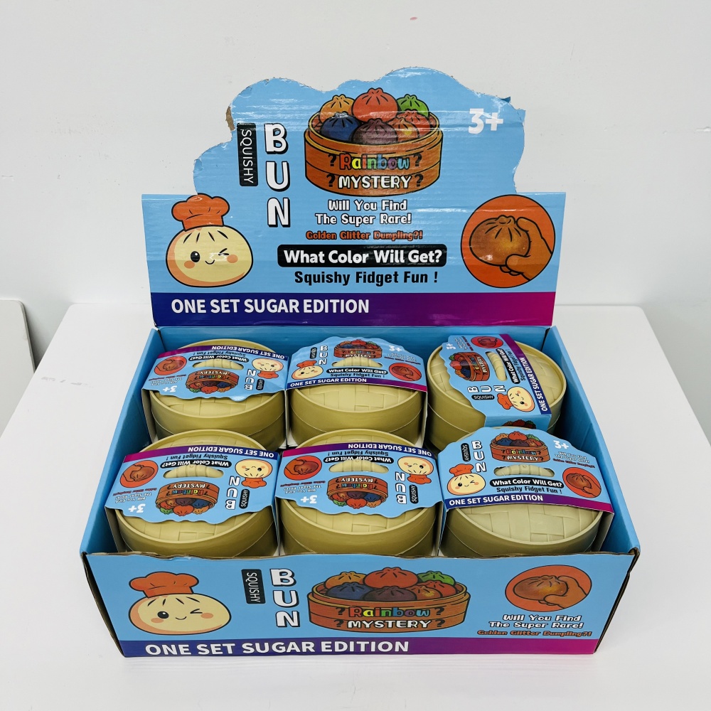 72 Pack YIPAI China Warehouse 5.5cm Maltose Glitter Slow Rising Multi-color Mini Cute Sugar Dumpling Set Stress Relief Fidget Toys with Steamer
