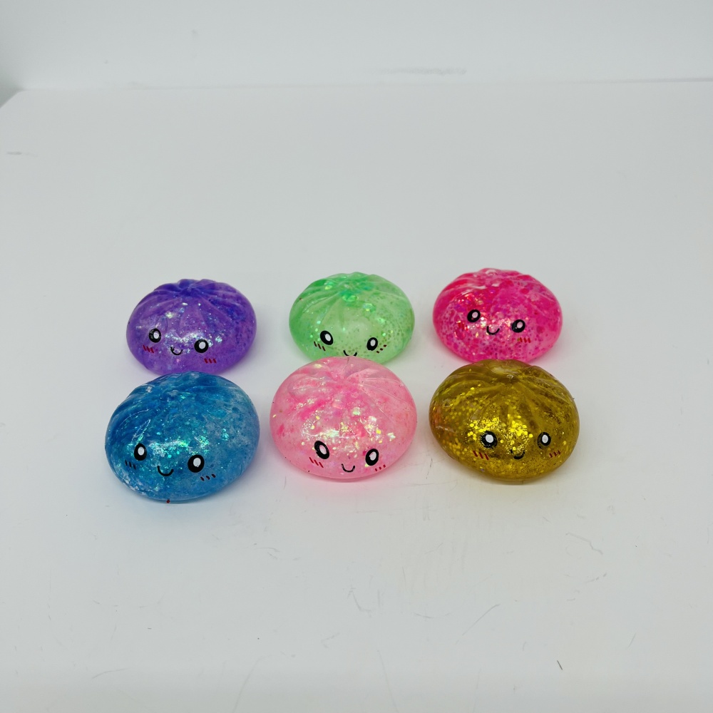 72 Pack YIPAI China Warehouse 5.5cm Maltose Glitter Slow Rising Multi-color Mini Cute Sugar Dumpling Set Stress Relief Fidget Toys with Steamer