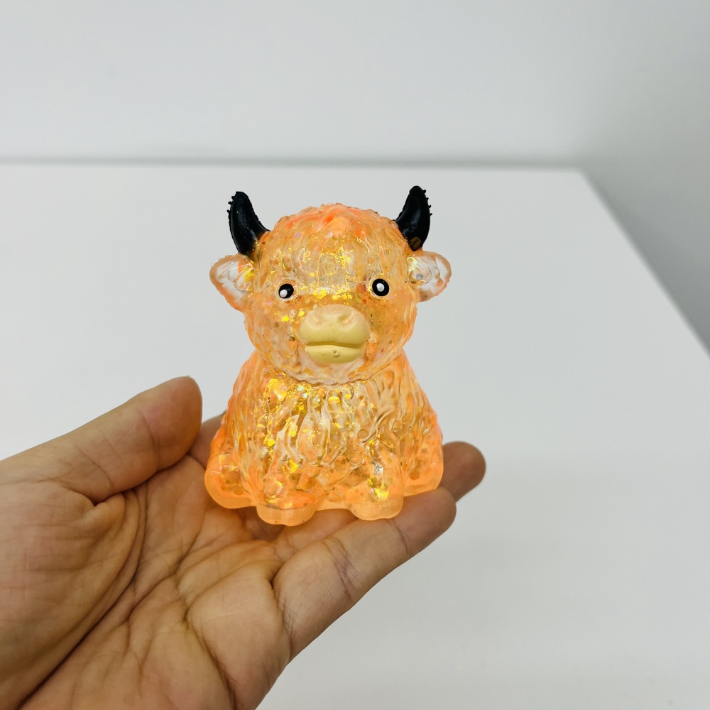 72 Pack YIPAI China Warehouse Maltose Slow‑Rising Farm Animal Squeeze Highland Cow  Squishy Stress Relief Fidget Toys for Kids