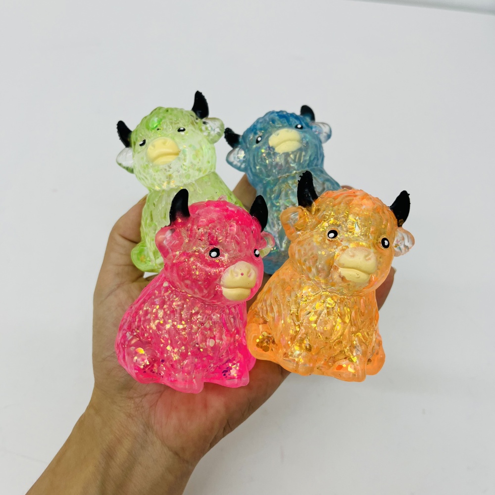 72 Pack YIPAI China Warehouse Maltose Slow‑Rising Farm Animal Squeeze Highland Cow  Squishy Stress Relief Fidget Toys for Kids