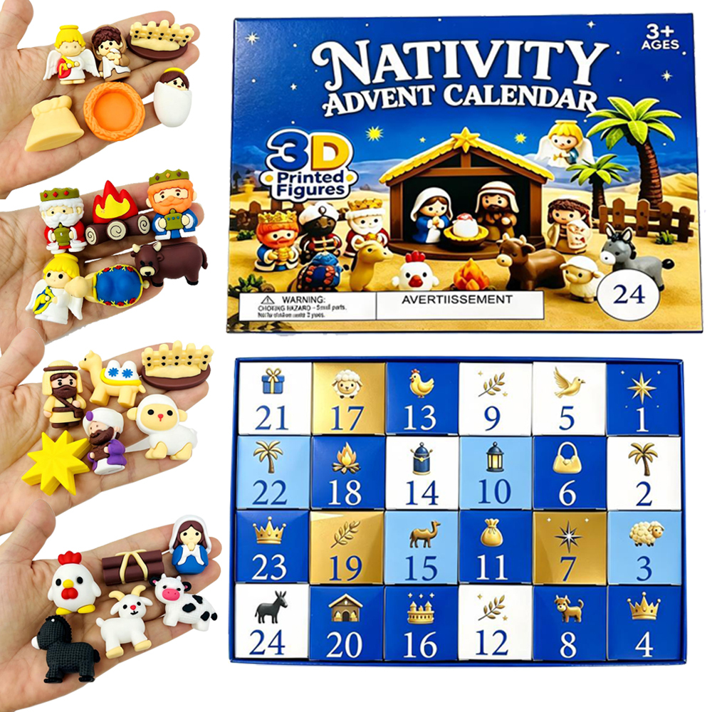 25 Pack YIPAI China Warehouse Christmas Nativity Scene Advent Calendar 24‑Day Countdown Surprise Blind Box Toys for Kids