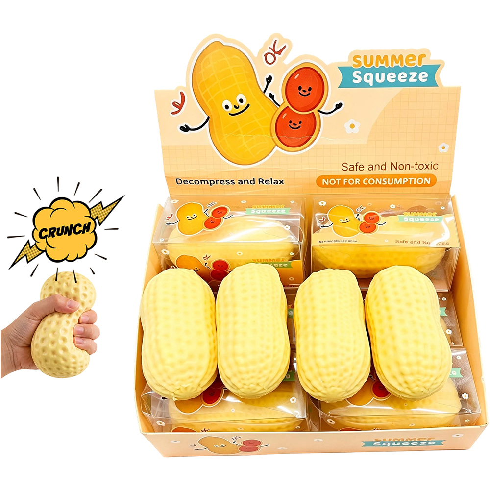 72 Pack YIPAI USA Warehouse Crunchy Peanut Block‑Filled Crinkle Sound Squishy ASMR Stress Relief Fidget Toys for Kids