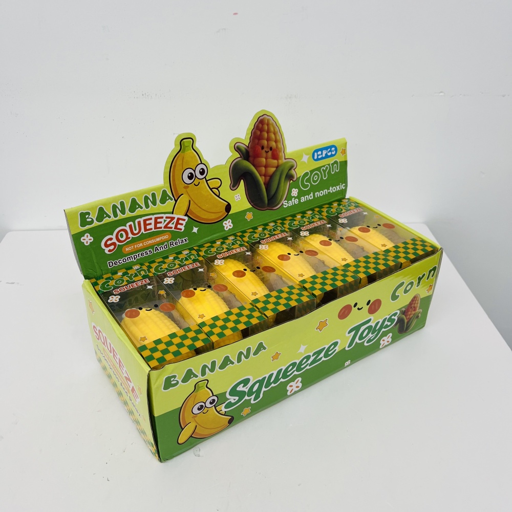 72 Pack YIPAI China Warehouse Crunchy Corn Squishy Squeeze Toy ASMR Crunch Sound Pellet Filled Simulated Corn Fidget Toy Stress Relief Sensory Novelty Toy for Kids