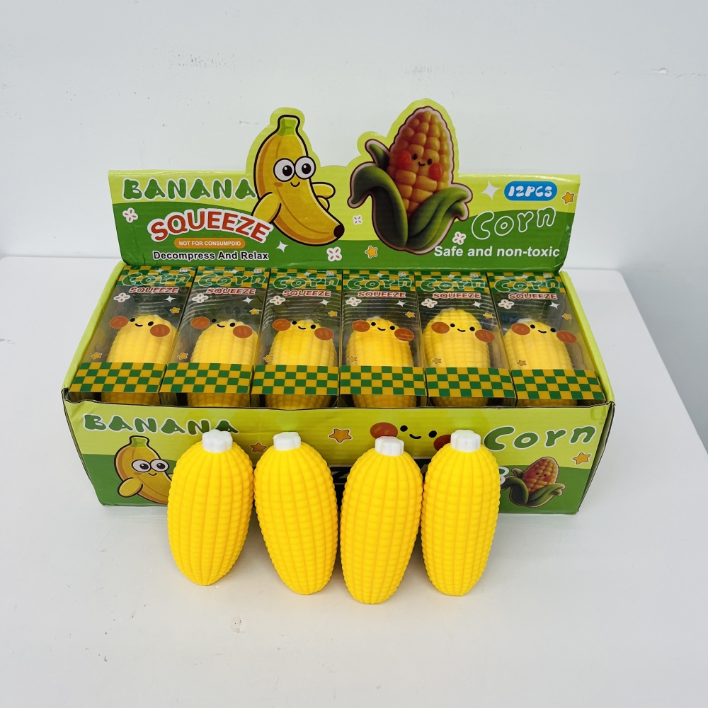 72 Pack YIPAI China Warehouse Crunchy Corn Squishy Squeeze Toy ASMR Crunch Sound Pellet Filled Simulated Corn Fidget Toy Stress Relief Sensory Novelty Toy for Kids