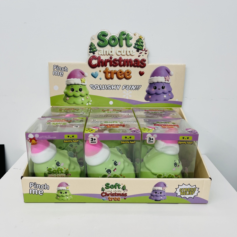 24 Pack YIPAI China Warehouse 16cm Jumbo Christmas Tree Squishy Toy Large Sensory Squeeze Fidget Toy Stress Relief Xmas Decor Gift for Kids