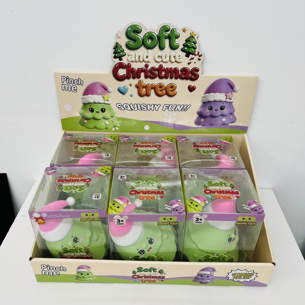 24 Pack YIPAI China Warehouse 16cm Jumbo Christmas Tree Squishy Toy Large Sensory Squeeze Fidget Toy Stress Relief Xmas Decor Gift for Kids