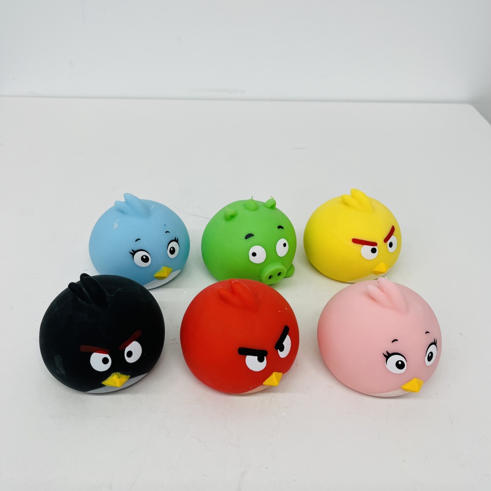 72 Pack YIPAI China Warehouse Angry Birds Crunchy Squishy Toy ASMR Crunch Squeeze Fidget Toy for Stress Relief Bird Shape Sensory Decompression Toy for Kids Adults Gift