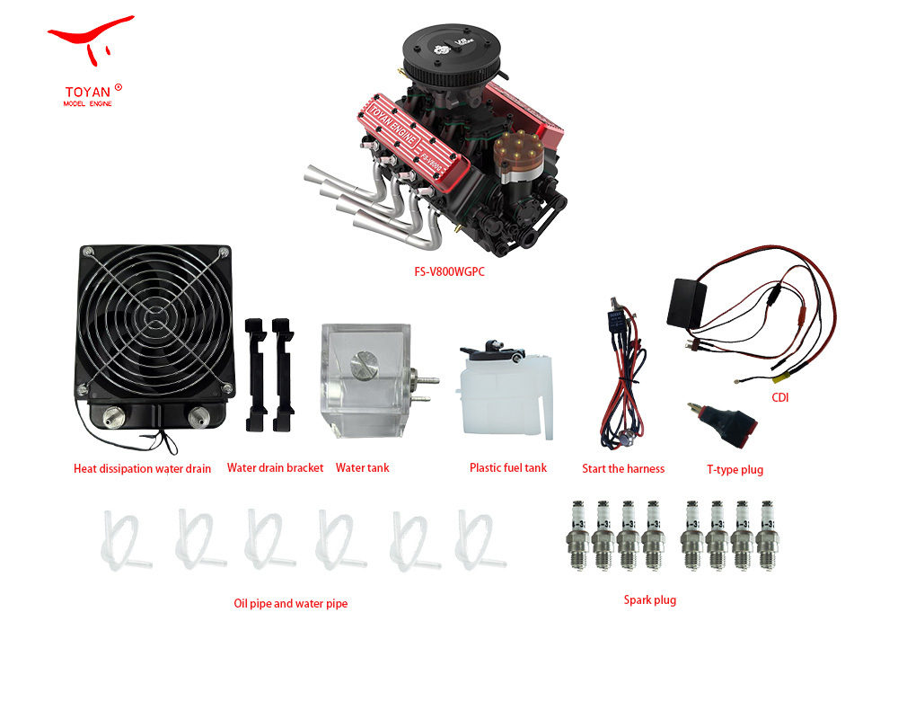 TOYAN Four-stroke V8 overhead valve water-cooled gasoline engine