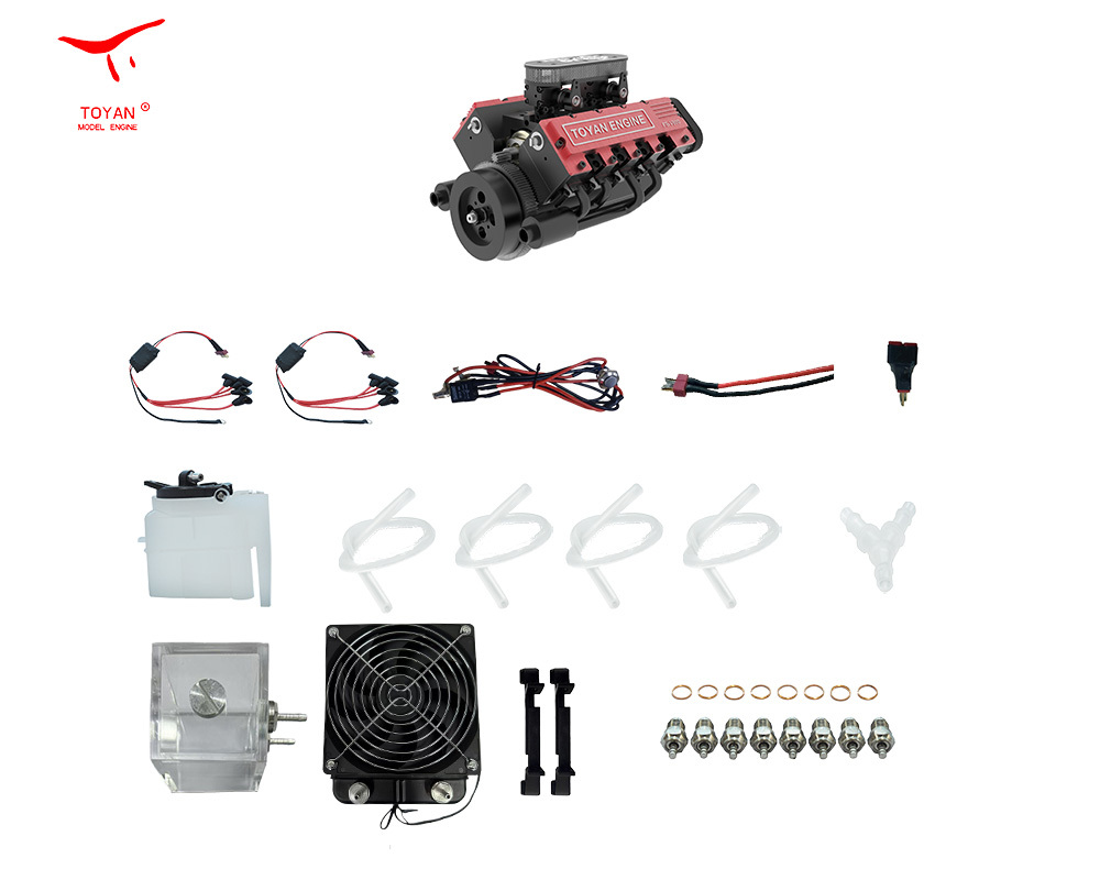 TOYAN V8 Engine FS-V800WC  Diy kit  28cc Nitro Engine - Build Your Own V8 Engine - V8 Engine Model Kit That Works