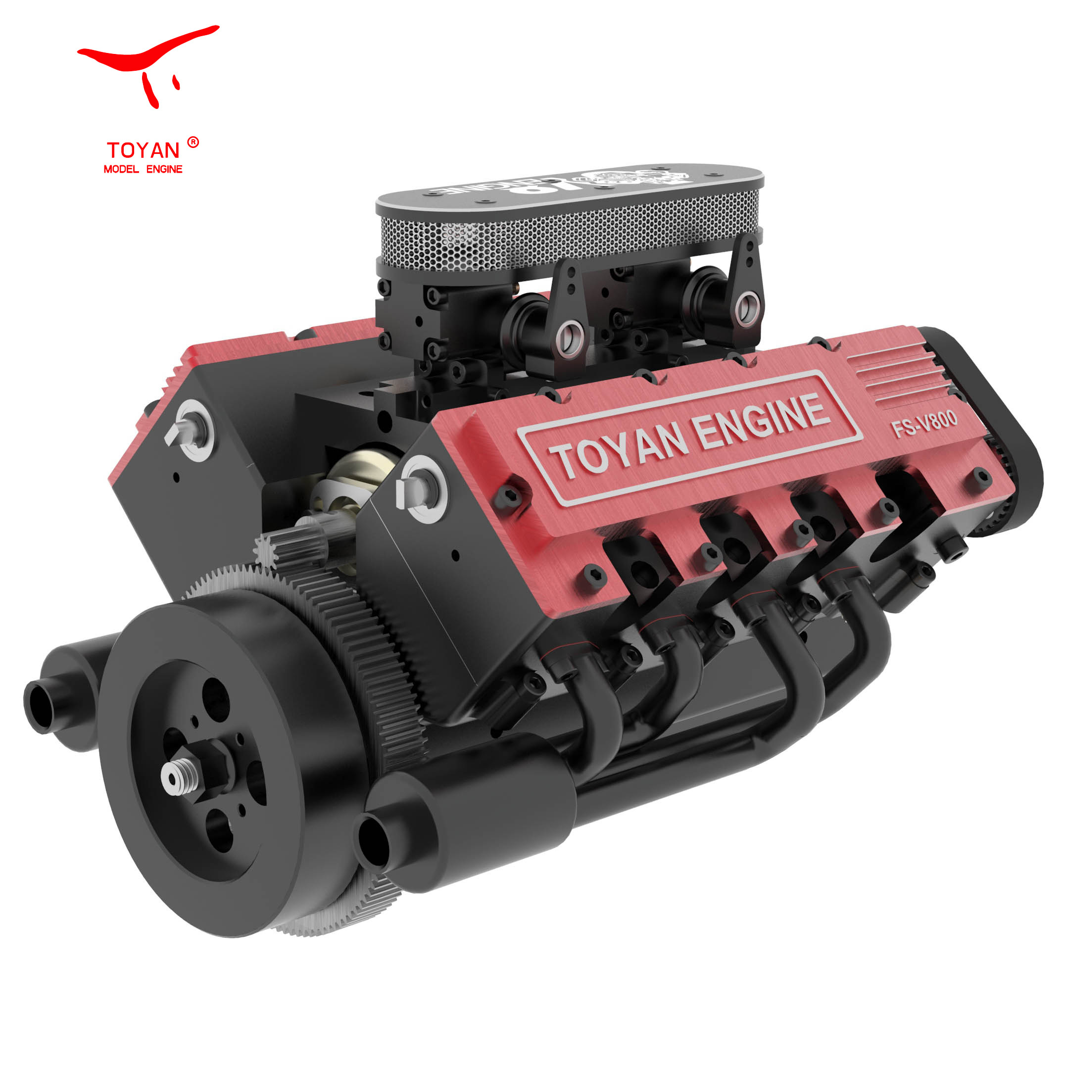 TOYAN V8 Engine FS-V800WC  Diy kit  28cc Nitro Engine - Build Your Own V8 Engine - V8 Engine Model Kit That Works
