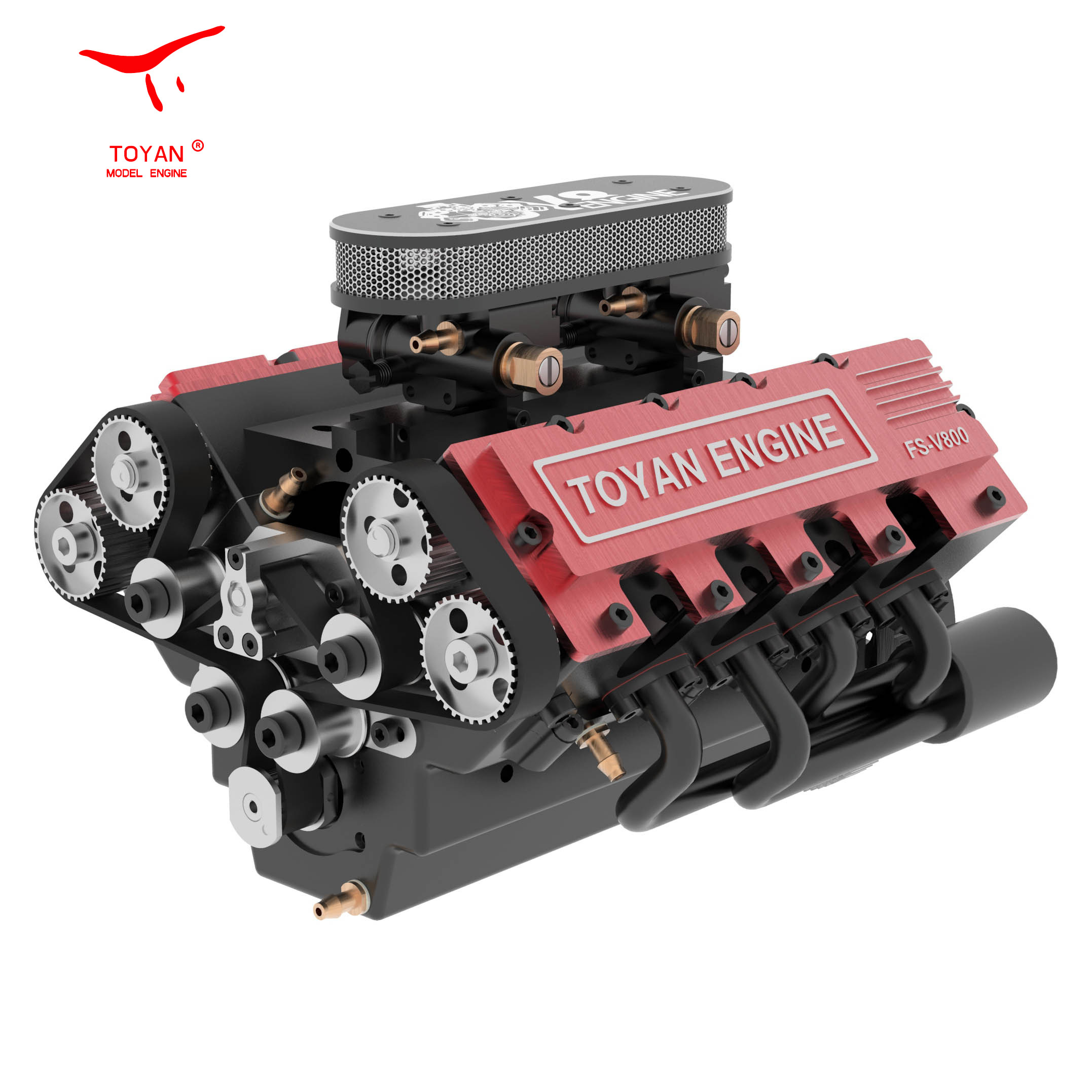 TOYAN V8 Engine FS-V800WC  Diy kit  28cc Nitro Engine - Build Your Own V8 Engine - V8 Engine Model Kit That Works