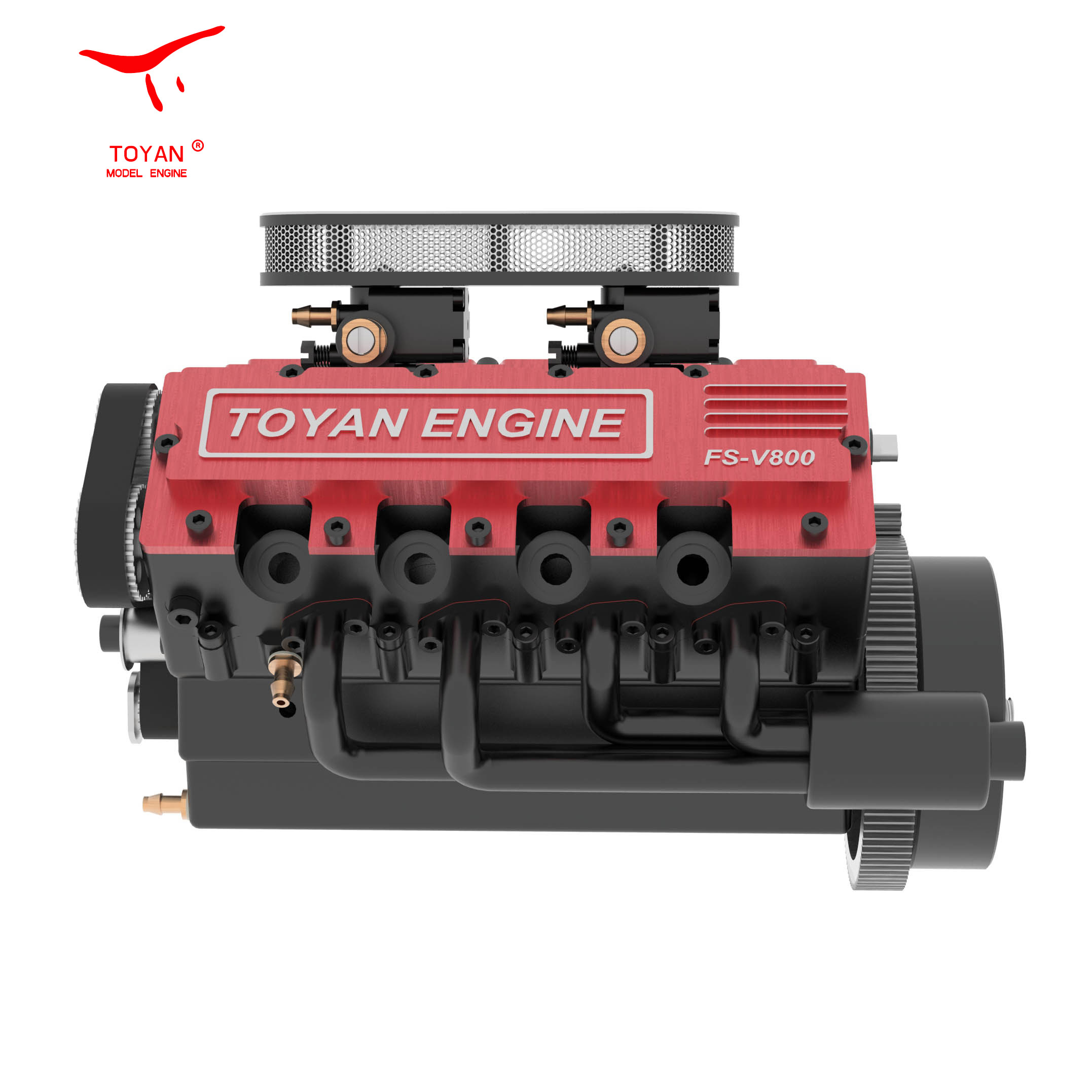 TOYAN V8 Engine FS-V800WC  Diy kit  28cc Nitro Engine - Build Your Own V8 Engine - V8 Engine Model Kit That Works