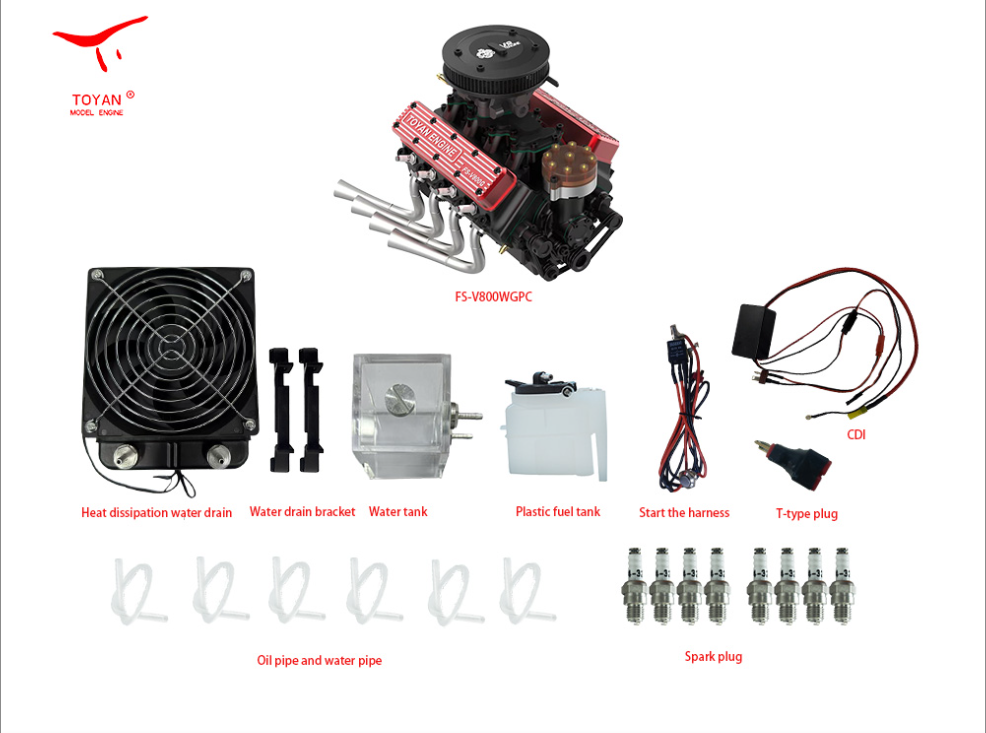 TOYAN Four-stroke V8 overhead valve water-cooled gasoline engine