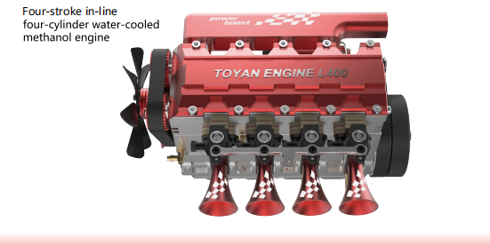 TOYAN FS-L400W  14cc Inline 4 Cylinder Four-stroke Water-cooled Nitro Engine Model for 1:8 1:10 RC Car Ship Airplane