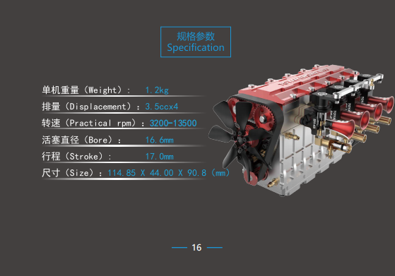 TOYAN FS-L400W  14cc Inline 4 Cylinder Four-stroke Water-cooled Nitro Engine Model for 1:8 1:10 RC Car Ship Airplane