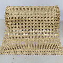 Bleached Vietnam 14Inches Wide PE Wicker Tape Rattan Basket Lampshade Raw Material Plastic Open Mesh Roll Rattan Cane Webbing