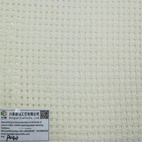 New PP woven cross plain woven straw mat woven small square two-color raffia cloth luggage and shoe materials