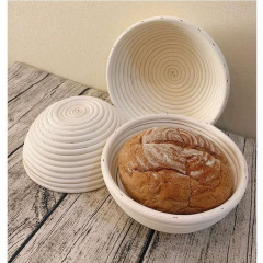 9/10in bread Proofing Basket Natural Rattan Sourdough Proofing Basket Bread Bowl with Cloth LinerDough Rising baking