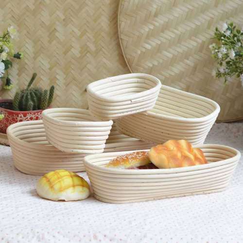 100% Nature Rattan Brotform Oval Shaped Dough Proofing Bowls Home Sourdough Bread Baking Artisan Bread Proofing Basket Set