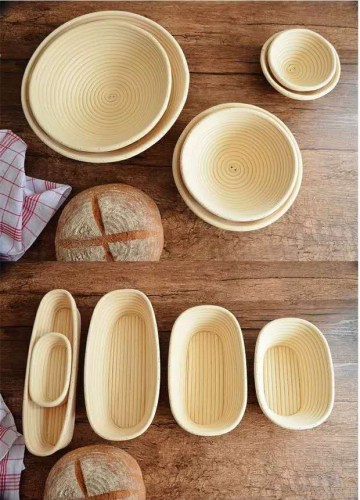 9/10in bread Proofing Basket Natural Rattan Sour dough Proofing Basket Bread Bowl with Cloth LinerDough Rising bakin