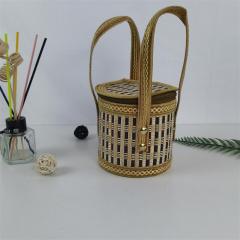 Factory direct supply folding bamboo basket for hairy crabs, bamboo crafts, hand-woven bamboo basket, portable bamboo basket for hairy crabs