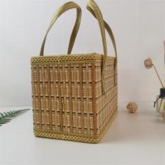 Folding bamboo basket for eggs, fruits, crabs, rice dumplings, moon cakes, gift packaging, customized in various sizes and colors
