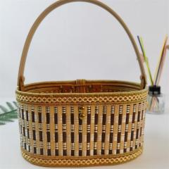 Folding bamboo basket for eggs, bamboo storage basket for hairy crabs, rice dumpling gift box, factory stock, can be customized according to requirements