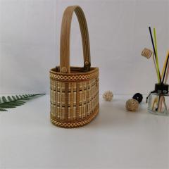 Bamboo folding hand-held bamboo basket rice dumplings moon cake gift box hairy crab egg first birthday souvenir gift packaging