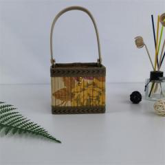 Manufacturers supply folding bamboo basket for rice dumplings, moon cakes, eggs, square bags, gift packaging, storage basket