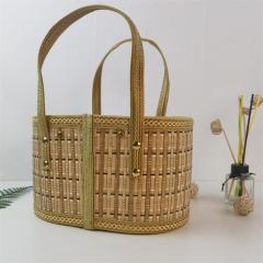 Factory direct supply of artificial woven rice dumpling bamboo basket moon cake bamboo frame local specialty bamboo basket hairy crab storage basket