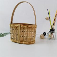 Bamboo folding hand-held bamboo basket rice dumplings moon cake gift box hairy crab egg first birthday souvenir gift packaging