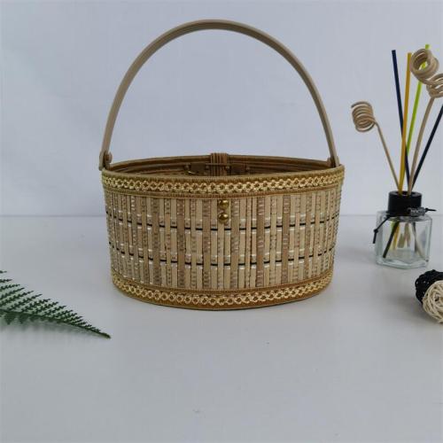 Bamboo New Year Bamboo Basket Gift Box Pastoral Style Egg Basket Bamboo Gift Box Factory Direct Sales Available