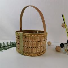 Bamboo folding hand-held bamboo basket rice dumplings moon cake gift box hairy crab egg first birthday souvenir gift packaging