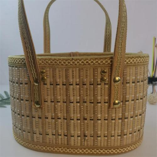 Factory direct supply of artificial woven rice dumpling bamboo basket moon cake bamboo frame local specialty bamboo basket hairy crab storage basket