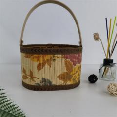 Bamboo basket portable bamboo basket sausage bacon New Year's large packaging fruit eggs hairy crab specialty gift box