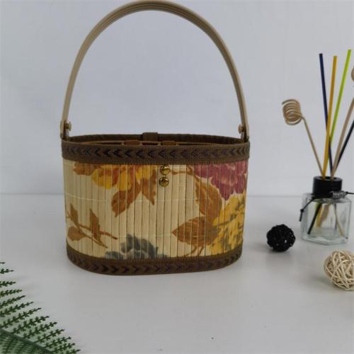 Bamboo basket portable bamboo basket sausage bacon New Year's large packaging fruit eggs hairy crab specialty gift box