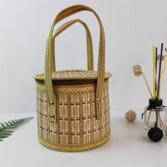 Manufacturers supply oval bamboo basket pastoral style folding basket gift packaging storage basket fruit basket wholesale