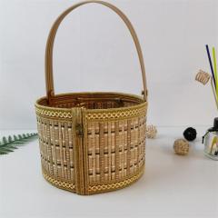 Manufacturers supply hexagonal folding bamboo basket for eggs, crabs, zongzi, local products