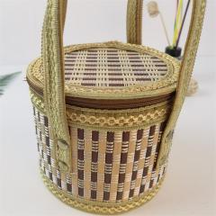 Factory direct supply of artificial woven rice dumpling bamboo basket moon cake bamboo frame local specialty bamboo basket hairy crab storage basket
