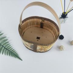 New hot-selling folding fixed packaging bamboo basket Mid-Autumn Festival moon cake hairy crab bamboo basket New Year's goods packaging bamboo basket