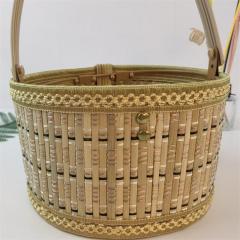 Bamboo folding hand-held bamboo basket rice dumplings moon cake gift box hairy crab egg first birthday souvenir gift packaging