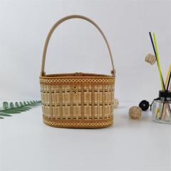 Bamboo folding hand-held bamboo basket rice dumplings moon cake gift box hairy crab egg first birthday souvenir gift packaging