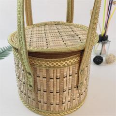 Manufacturers supply oval bamboo basket pastoral style folding basket gift packaging storage basket fruit basket wholesale