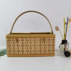 Factory direct supply folding bamboo basket Zongzi packaging basket hairy crab bamboo basket bamboo basket bamboo basket spot color can be customized