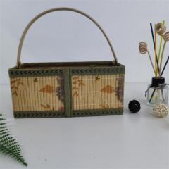 Portable round fruit gift packaging bamboo basket, bayberry egg basket, rice dumpling basket, size and color can be customized