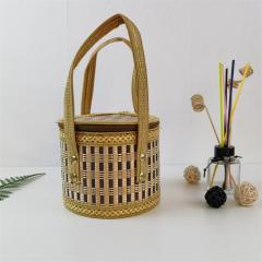 Factory direct supply of artificial woven rice dumpling bamboo basket moon cake bamboo frame local specialty bamboo basket hairy crab storage basket