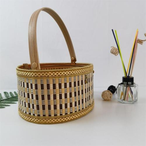 Fine thick material made of creative large foldable gift packaging bamboo basket factory direct sales folding bamboo basket