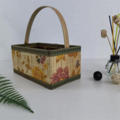 Portable round fruit gift packaging bamboo basket, bayberry egg basket, rice dumpling basket, size and color can be customized